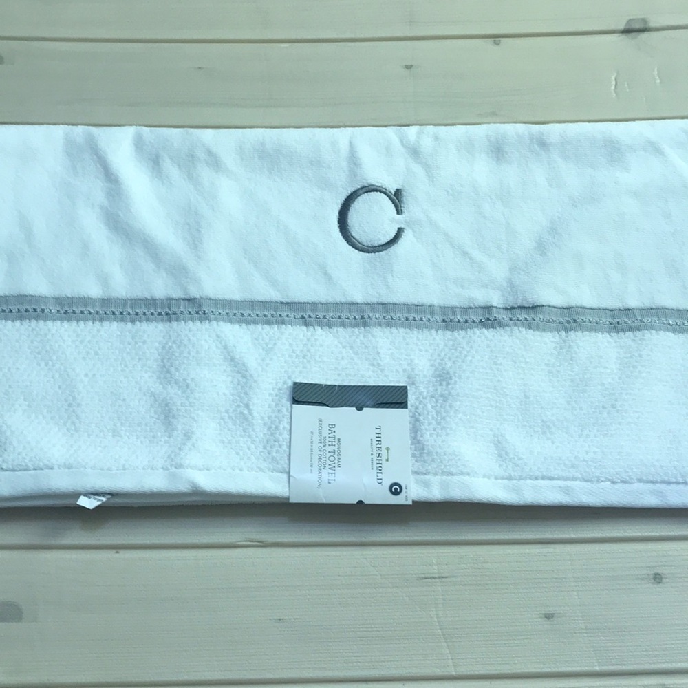 Threshold Letter bath towel NWT